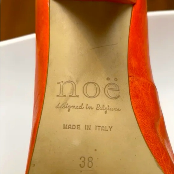 Orange leather heels - Picture 5 of 6